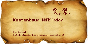 Kestenbaum Nándor névjegykártya